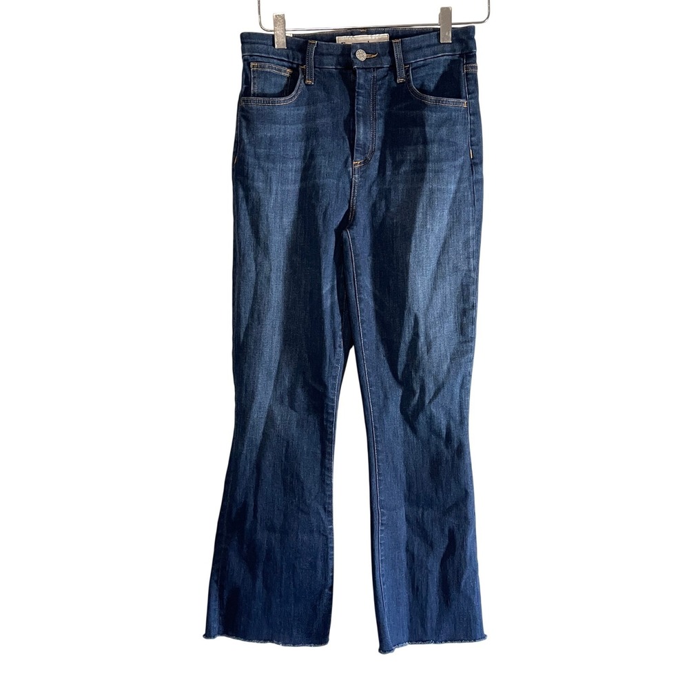 Frank Eileen Killian High Rise Straight Leg Raw Hem Stretch Jeans Size 27 Blue - Picture 1 of 12